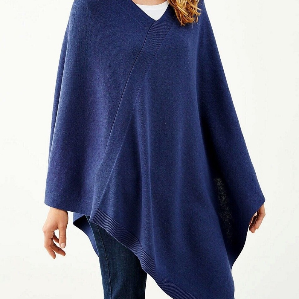 J.JILL V NECK SWEATER PONCHO
